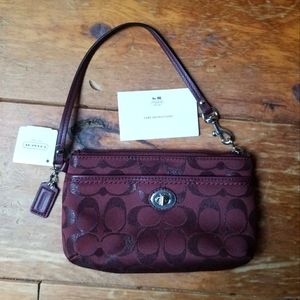 Coach burgundy wristlet, NWT